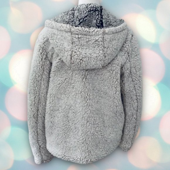 Thread + Supply Women’s Gray Sherpa Sweatshirt Hoodie Size M - Picture 2 of 6